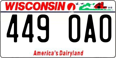 WI license plate 449OAO
