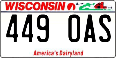 WI license plate 449OAS