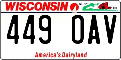 WI license plate 449OAV