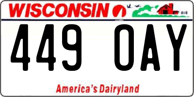 WI license plate 449OAY