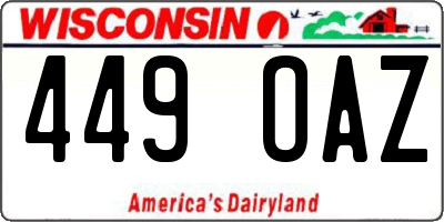WI license plate 449OAZ