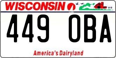 WI license plate 449OBA