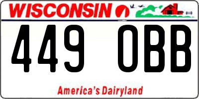 WI license plate 449OBB