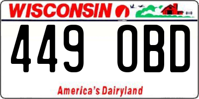 WI license plate 449OBD