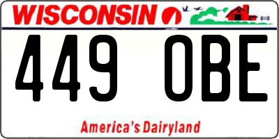 WI license plate 449OBE
