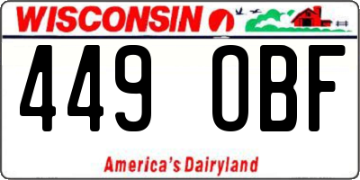 WI license plate 449OBF