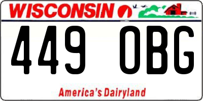 WI license plate 449OBG