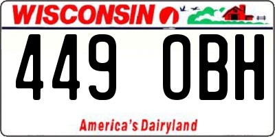 WI license plate 449OBH