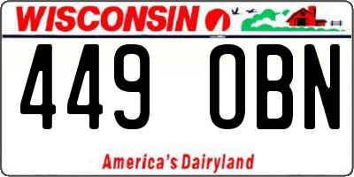 WI license plate 449OBN