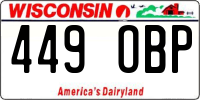 WI license plate 449OBP