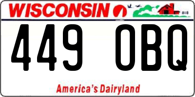 WI license plate 449OBQ