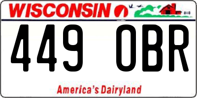 WI license plate 449OBR
