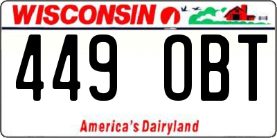 WI license plate 449OBT