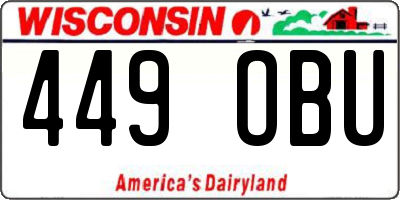 WI license plate 449OBU