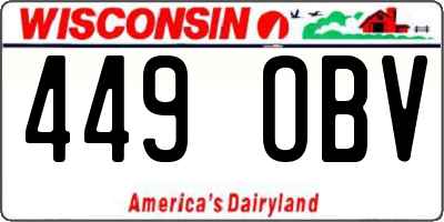 WI license plate 449OBV