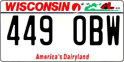 WI license plate 449OBW