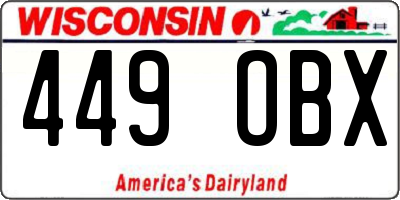 WI license plate 449OBX