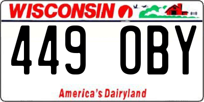 WI license plate 449OBY