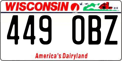WI license plate 449OBZ