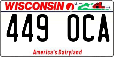 WI license plate 449OCA