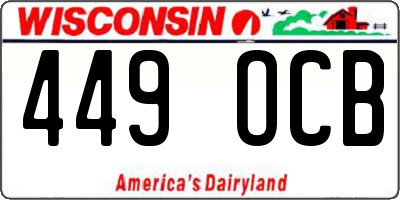 WI license plate 449OCB