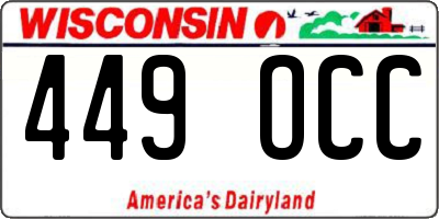 WI license plate 449OCC