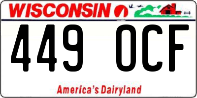 WI license plate 449OCF