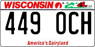 WI license plate 449OCH