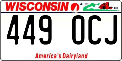 WI license plate 449OCJ