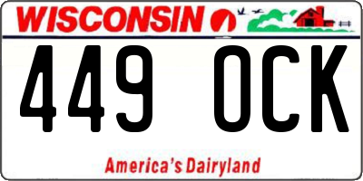 WI license plate 449OCK
