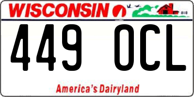 WI license plate 449OCL