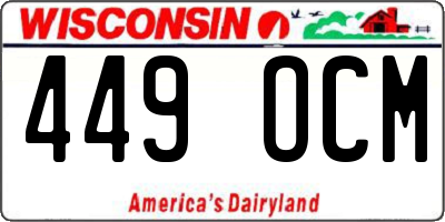 WI license plate 449OCM
