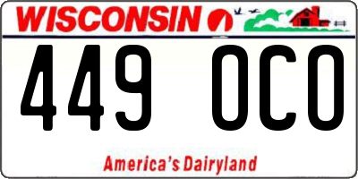 WI license plate 449OCO