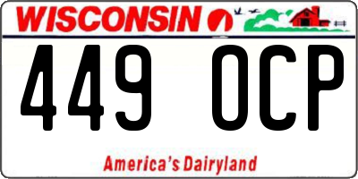 WI license plate 449OCP