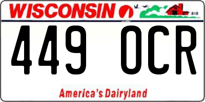 WI license plate 449OCR