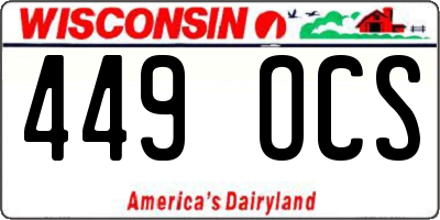 WI license plate 449OCS