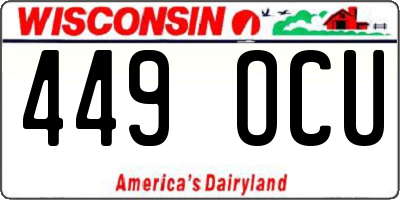 WI license plate 449OCU
