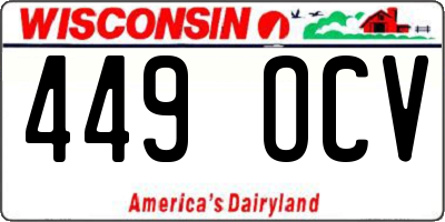 WI license plate 449OCV