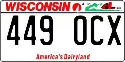 WI license plate 449OCX