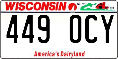 WI license plate 449OCY