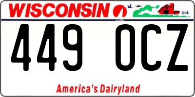 WI license plate 449OCZ