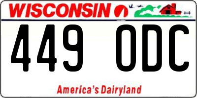 WI license plate 449ODC