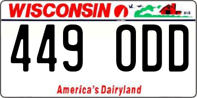 WI license plate 449ODD