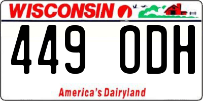 WI license plate 449ODH