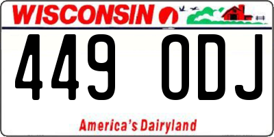 WI license plate 449ODJ
