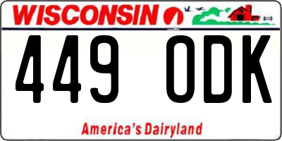WI license plate 449ODK