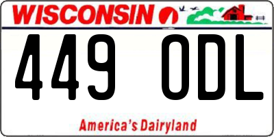 WI license plate 449ODL