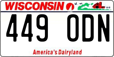WI license plate 449ODN