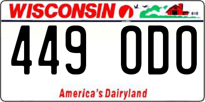 WI license plate 449ODO