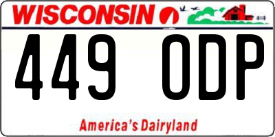 WI license plate 449ODP